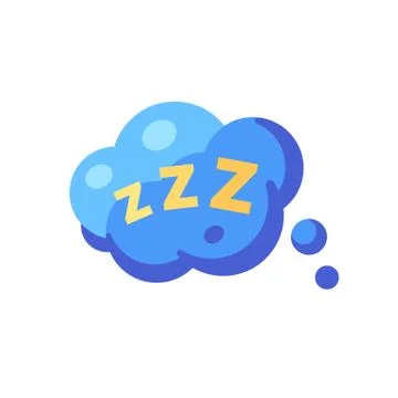 Speech bubble with ZZZ. Sleep flat icon Stock Illustration
