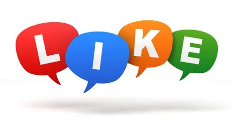 Like speech bubbles 3d concept illustration Stock Illustration