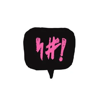 Speech bubbles with abstract swear words. Curse crayon doodle rage text. Bad Stock Illustration