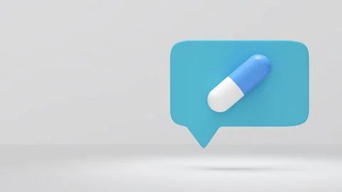 Speech bubbles and capsules on a white background, providing information on.. Stock Photos