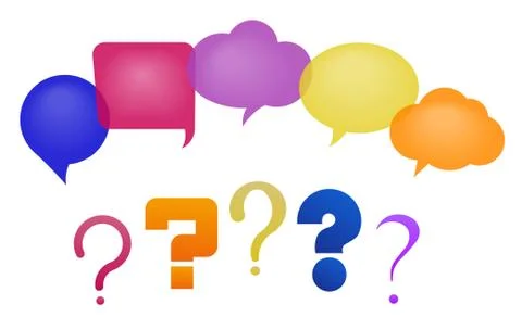 Speech bubbles and questions Stock Illustration