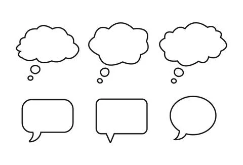 Speech bubbles and thought bubbles Illustrazione stock