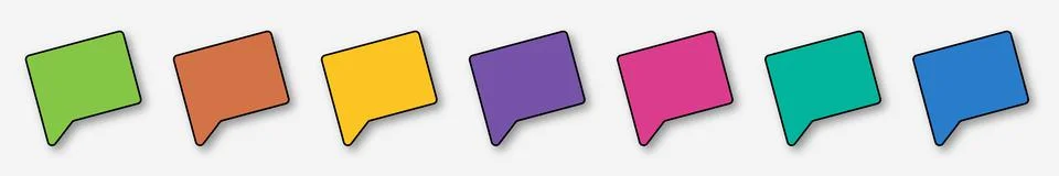 Speech bubbles are different color on a white background. Multicolored icons  Stock Illustration