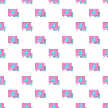 Speech bubbles with bird pattern, cartoon style Stock Illustration