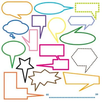 Speech bubbles blank set Isolated On White Background Stock Illustration