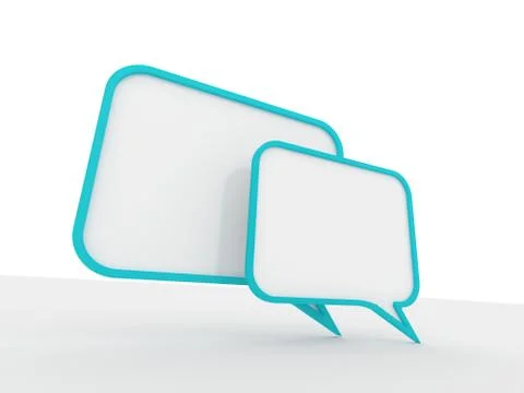 Speech bubbles blue concept on white background Illustrazione stock
