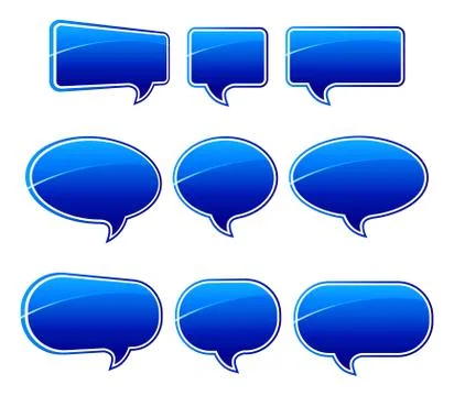 Speech bubbles Blue Illustrazione stock