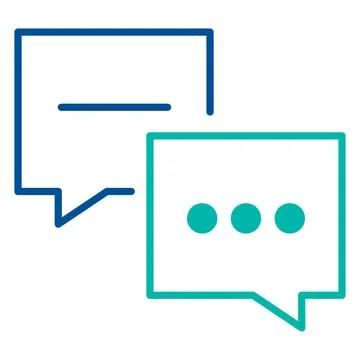 Speech Bubbles Business Process Stroke Icon Stock Illustration