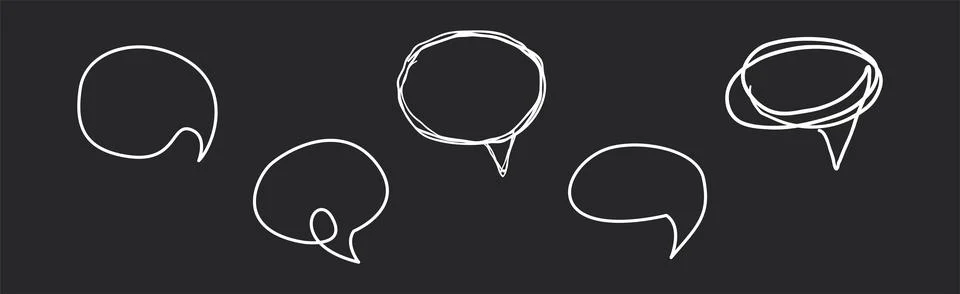 Speech Bubbles on Chalkboard as Message Cloud Vector Set Stockillustratie