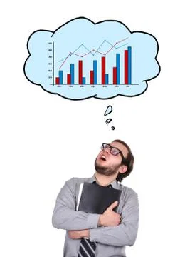 Speech bubbles with chart Stock Photos