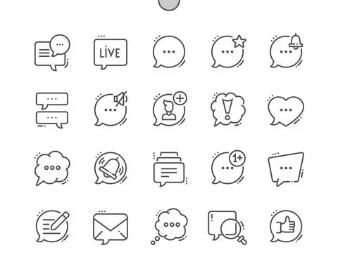 Speech bubbles. Chat and dialogue. Write message. Stock Illustration