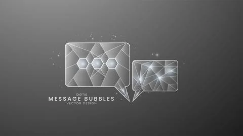 Speech bubbles chat. Low poly style vector illustration Stock Illustration