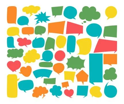 Speech bubbles collection. Cloud for text, empty geometric shapes, chatting.. 스톡 일러스트