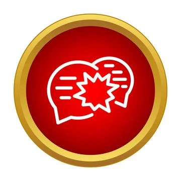 Speech bubbles colliding showing disagreement and conflict Stock Illustration