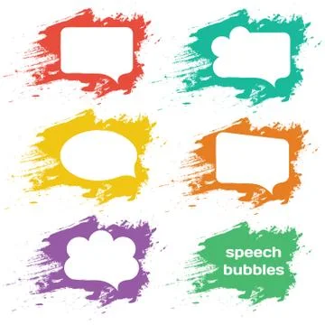 Speech bubbles colorful collection set isolated on white background. vector Stock Illustration