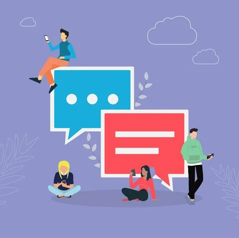 Speech bubbles for comment and online communication. 스톡 일러스트