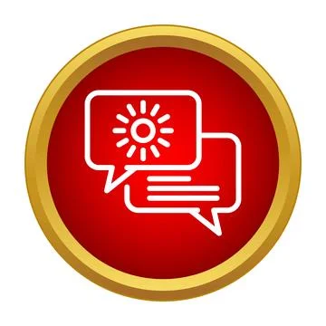 Speech bubbles communicating weather forecast information Stock Illustration