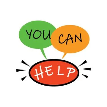 Speech bubbles communicating you can help. message Stock Illustration