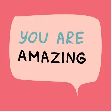 Speech bubbles with compliment phrases, self love quotes Stock Illustration