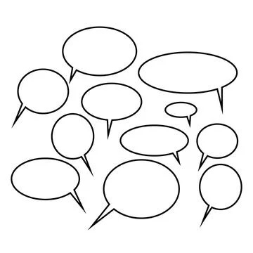Speech bubbles, a concept of expressing the opinion of society Stock Illustration