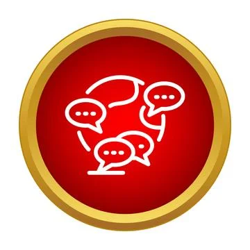 Speech bubbles connecting in a circle representing global communication Stock Illustration