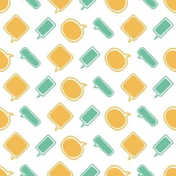 Speech Bubbles Crayon Seamless Pattern. Vector seamless dithering pixel sty.. Stock Illustration