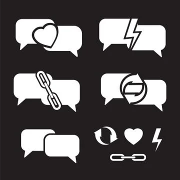 Speech bubbles on dark Stock Illustration