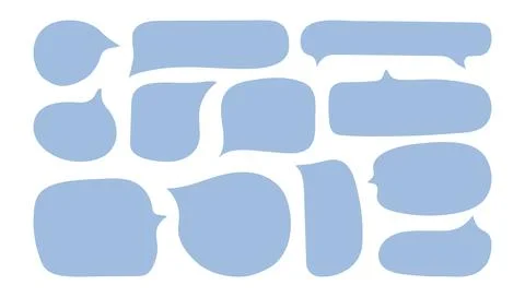 Speech bubbles in doodle minimalist style. Cloud textbox set. Hand drawn bl.. Illustrazione stock