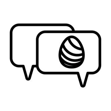 Speech bubbles easter egg painted line style Illustrazione stock