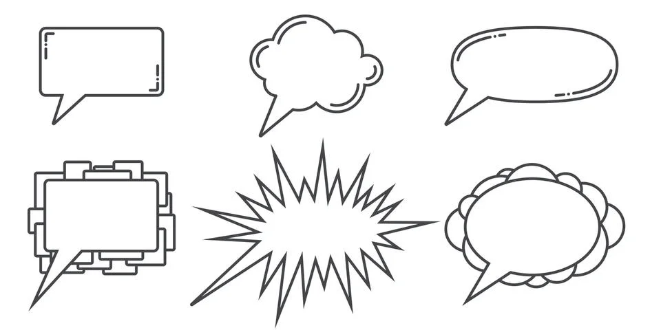 Speech bubbles examples Stock Illustration