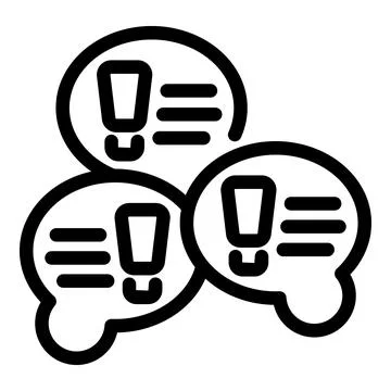 Speech bubbles with exclamation marks icon Stock Illustration