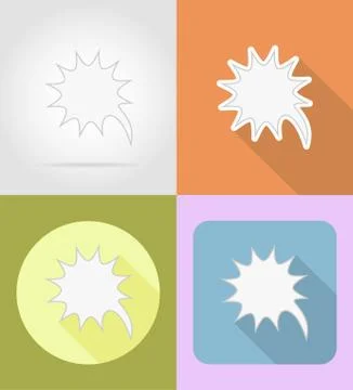 Speech bubbles flat icons illustration Stock Illustration