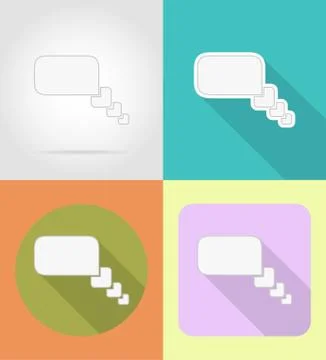 Speech bubbles flat icons illustration Illustrazione stock