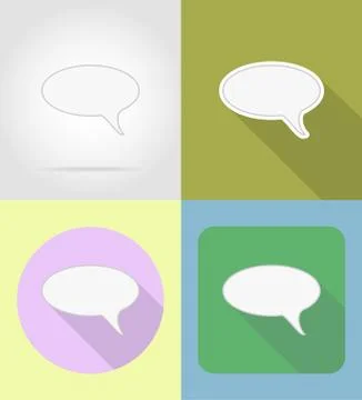 Speech bubbles flat icons vector illustration Stock Illustration