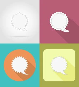 Speech bubbles flat icons vector illustration Stock Illustration