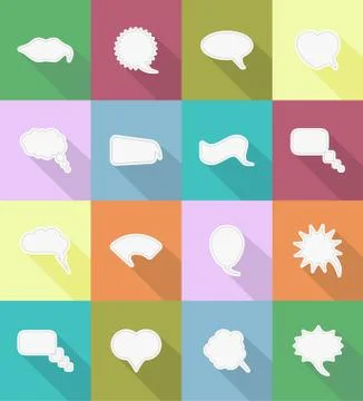 Speech bubbles flat icons vector illustration Stock Illustration