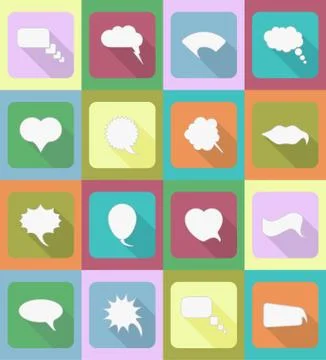 Speech bubbles flat icons vector illustration Stock Illustration