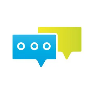 Speech bubbles flat style icon Stock Illustration