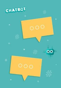 Speech bubbles flyer. Chat bot concept. Virtual assistance elements. Vector i Illustrazione stock