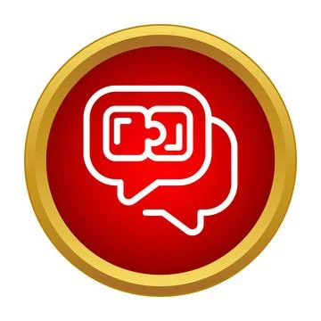 Speech bubbles forming puzzle pieces vector icon Stock Illustration