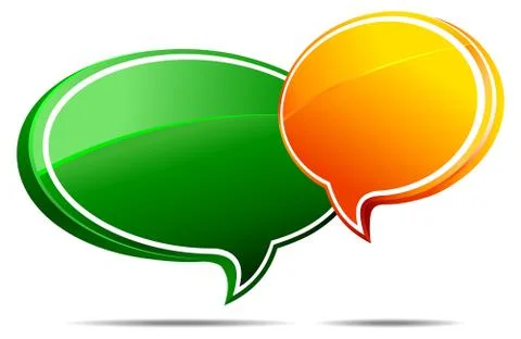Speech bubbles Green and Orange Stock Illustration