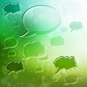 Speech bubbles on green gradient background Stockillustratie