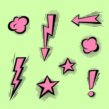 Speech bubbles with halftone shadows in cartoon, comic style. Stock Illustration