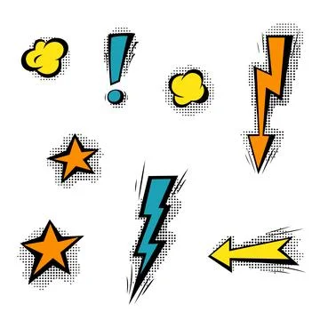 Speech bubbles with halftone shadows in cartoon, comic style. Stock Illustration