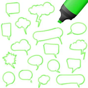 Speech bubbles with highlighter Stock Illustration