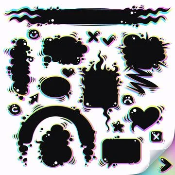 Speech Bubbles with Holographic Effect Stock Illustration