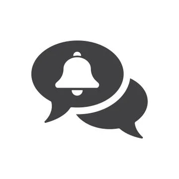 Speech bubbles Icon, flat design style. Bell Flat icon. Stock Illustration
