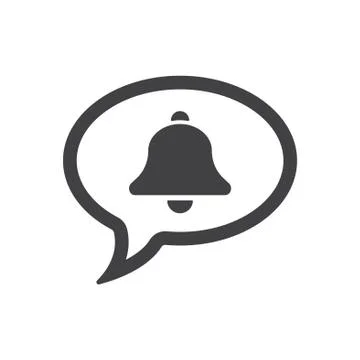 Speech bubbles Icon, flat design style. bell Flat icon, notification icon sym Stock Illustration