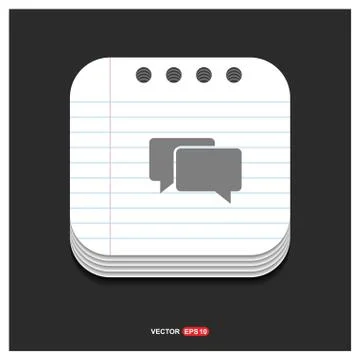 Speech bubbles icon Gray icon on Notepad Style template Vector EPS 10 Free Ic Illustrazione stock