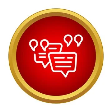Speech bubbles icon representing chat communication and discussion Illustrazione stock